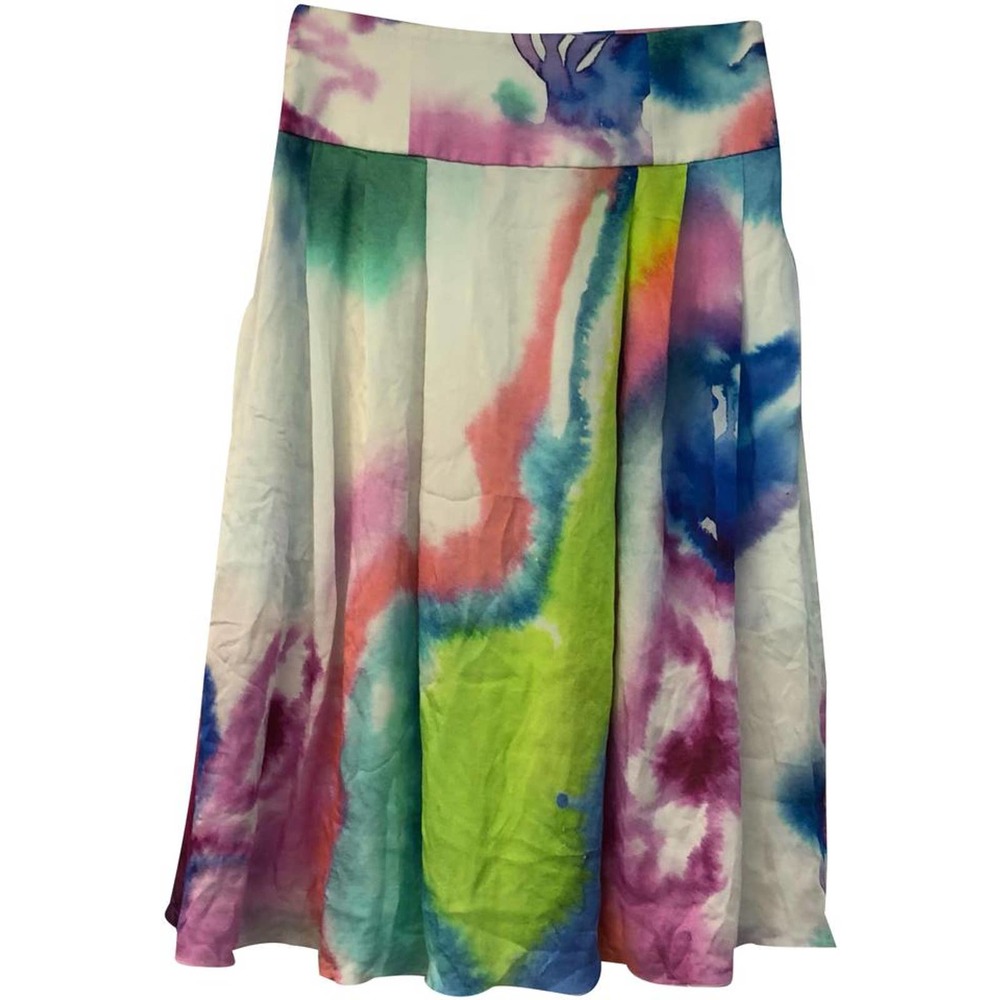 CHRISTIAN LACROIX PLEATED SILK SKIRT 38